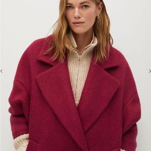 Mango red wool coat L